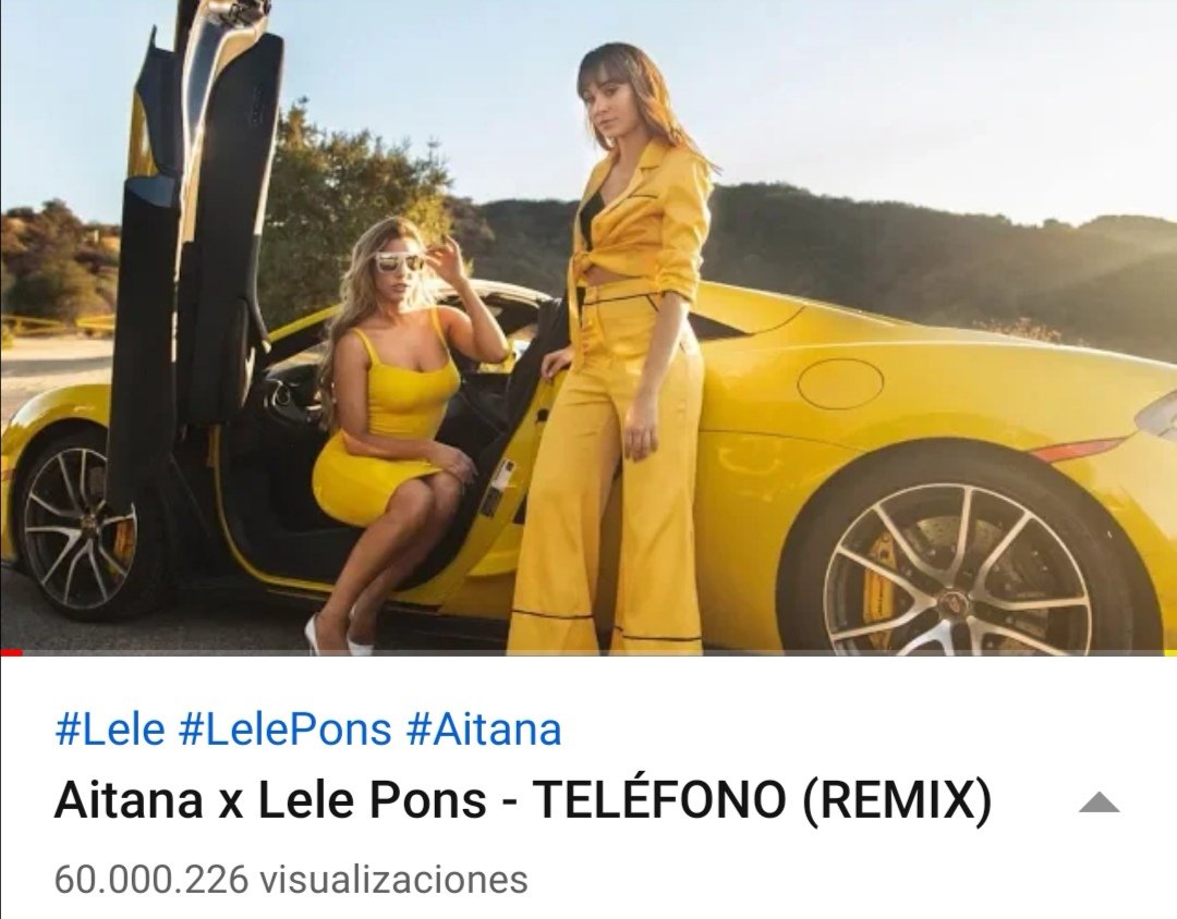 Vampireest's tweet photo. #TelefonoRemix de @Aitanax y @lelepons supera los 60 M de views en Youtube 👑 💛 ✨ https://t.co/NgyT4DBaeF