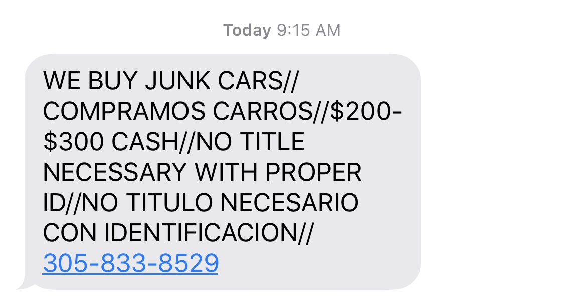 javierjcastro's tweet photo. No one:
Absolutely no one:
Miami spam messages: https://t.co/oLqoz7w6Vz