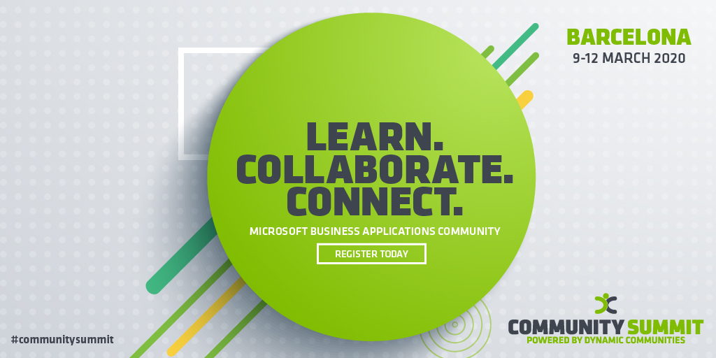 D365Communities's tweet image. T-minus 50 days until #CommunitySummit Europe opens its doors in Barcelona! Until then, we're going to share what we predict are going to be the top 5 highlights of the conference - so make sure to stay tuned!