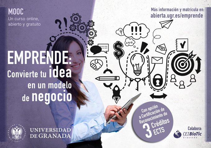 beurruti's tweet photo. Para cuando terminéis los exámenes (¡Ánimo!💪), os dejo un curso que seguro que mencionaría en clase: el #MOOC de emprendimiento (3 ECTS) que comienza a inicios de febrero😀Info en @abiertaUGR 👉https://t.co/nOMvcL1kFD
#IntromktUGR #MktResearchUGR #DistribuciónUGR #ComComUGR https://t.co/xds67vYlUC