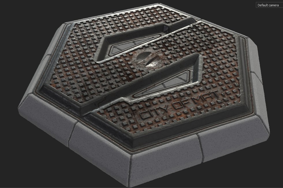 Nonplus3D's tweet image. Alright, here's the first look at my #MeetMat2 entry... City Mat! Working on a traffic light head and the street level base... Lots of shapes and layers so far but much more hand painting, grunge and details to come!