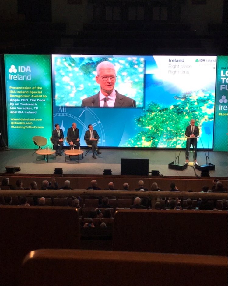 "Nobody went wrong by betting on the people of Cork to achieve the impossible".
Great to hear Apple CEO <a href="/tim_cook/">Tim Cook</a> speak so fondly of Apple's 40 years in Cork during his keynote address at the #LookingToTheFuture event in the National Concert Hall this morning.