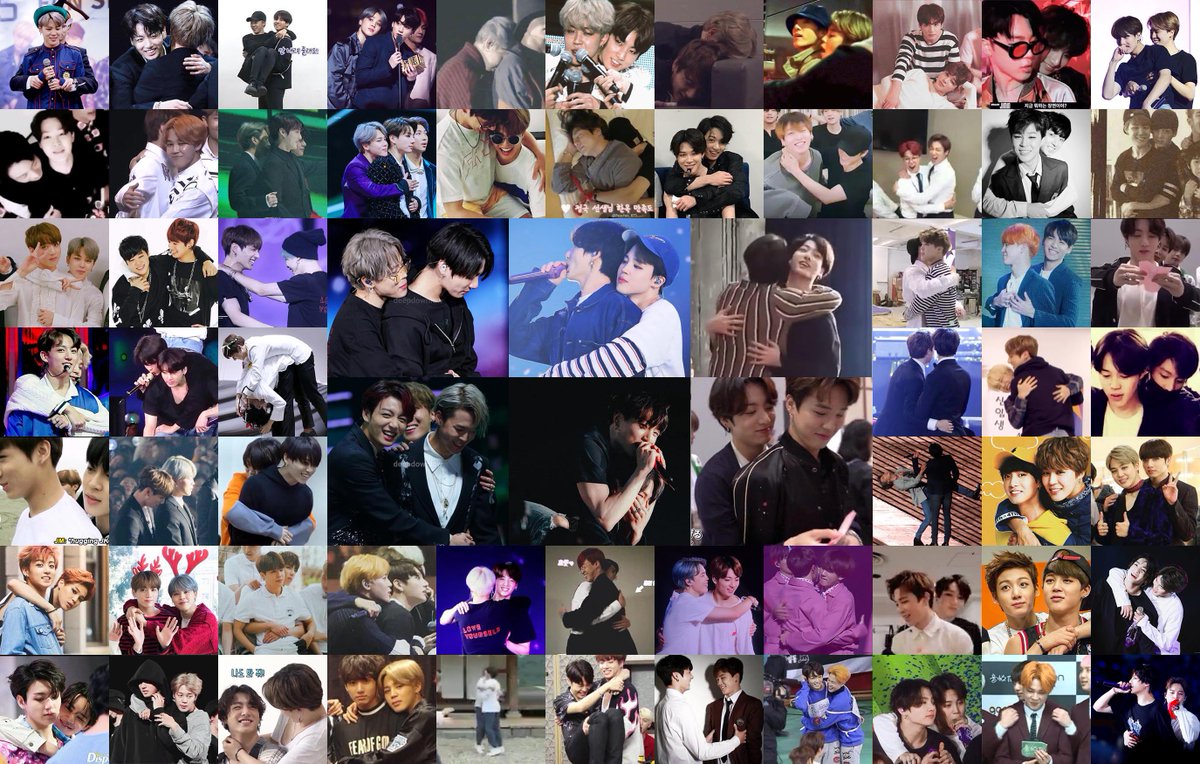 33. Hugs, Backhugs and CuddlesJikook love to be all over each other and that's why we have lots of hugs, back hugs and cuddle moments and I can't choose one or two of them. So here is a compilation of almost every Jikook hugs, backhugs, and cuddles.