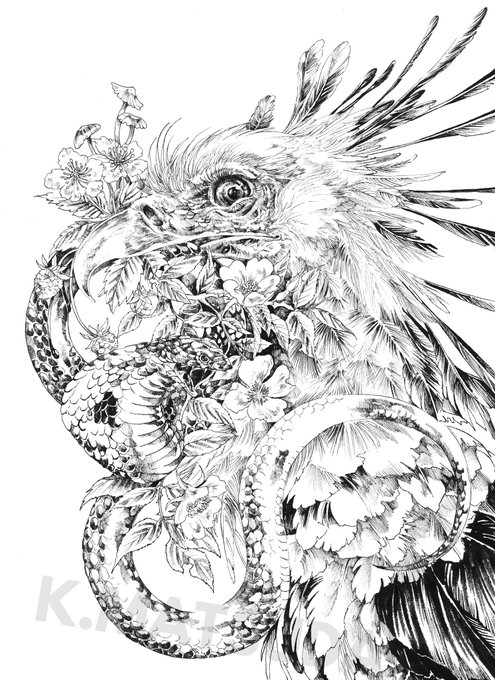 上野動物園展に出展します、ヘビクイワシをモデルにした作品です!
コブラは動物園に居ないけど、ご容赦くだせえ。。
魅力の塊のような外見の鳥で、今まで避けて居ましたが本物を見て挑戦しようと腹を括りました。 