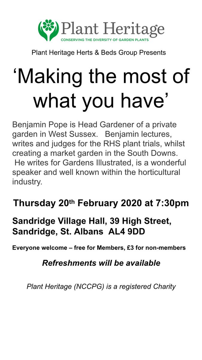 Looking forward to our next talk by <a href="/Working_Garden/">BenjaminWilliamPope</a> Ben Pope. All are welcome it looks to be a wonderful evening.