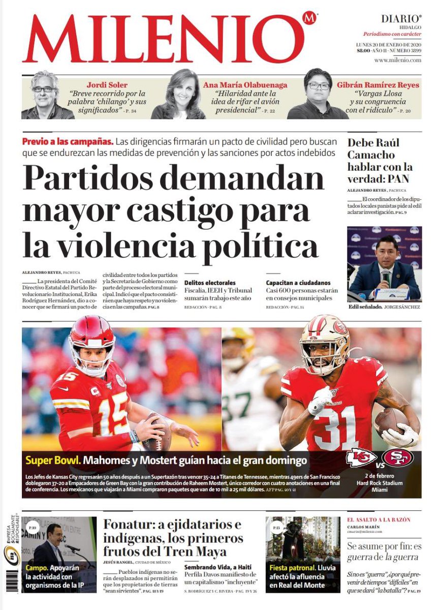 #FelizLunes 🗞 Comienza el día con la mejor información que la edición de #Milenio tiene para ti este 20 de enero.