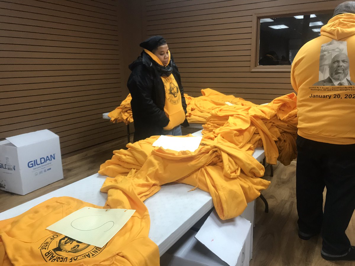 Hawkins4PGC's tweet photo. Team Hawkins is gathering before today’s #MLKDay2020 Parade in #DC. Get ready for a sea of swooping supporters! #MLKDay #parade #HawkinsOutNAbout #BuildingThePeoplesMovement #MLKHolidayDC https://t.co/yZabkFOBYv