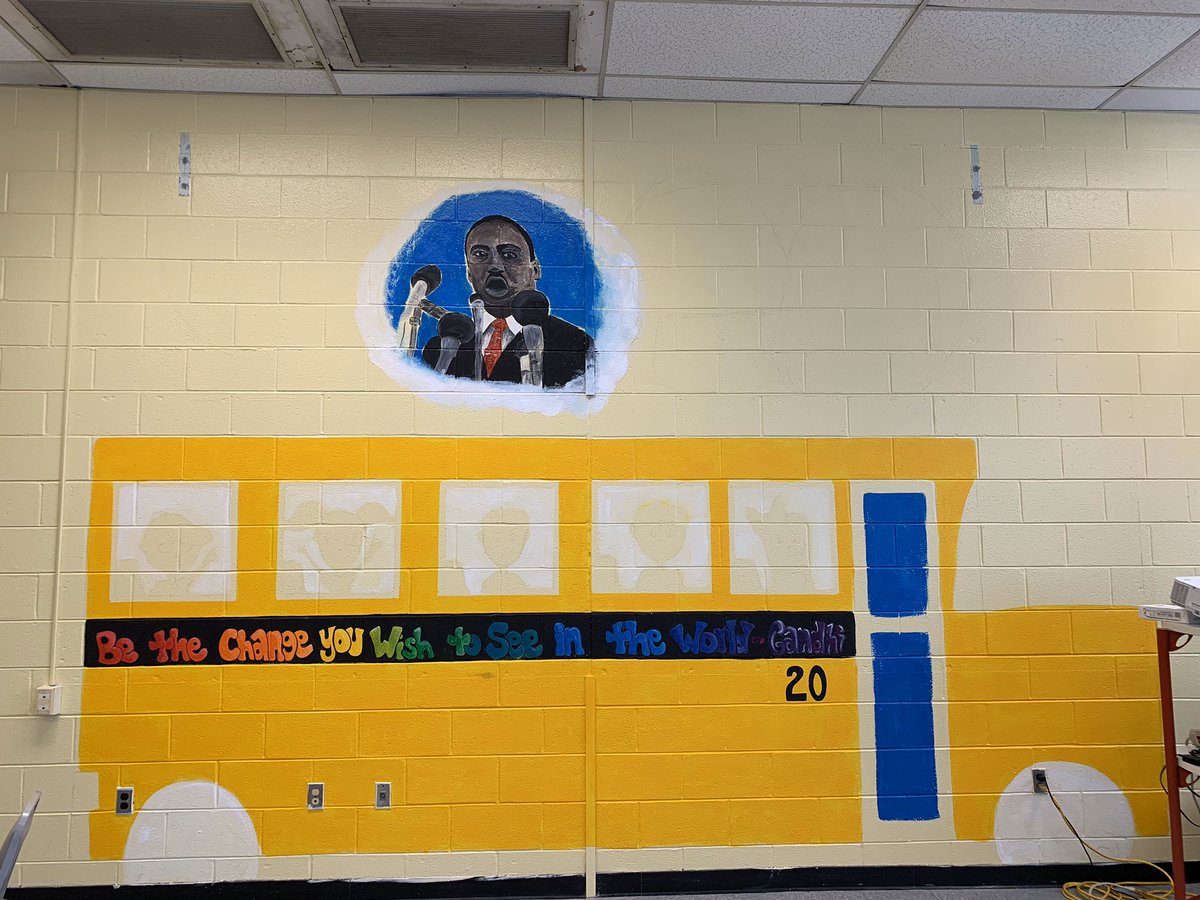 HowellTwpTauntn's tweet image. Today we celebrate the life of Dr. Martin Luther King, Jr. We honor his legacy today and every day at Taunton School... our new mural is ‘in the works’ thanks to Artist Hali, PTA &amp;amp; our Beautification Committee.