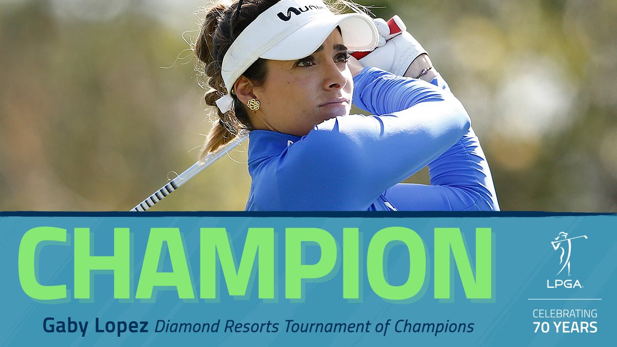 LPGA's tweet photo. Vamos, @GabyLopezGOLF‼️

She claims her second career victory at the 2020 Diamond Resorts Tournament of Champions! 🏆

#DiamondLPGA https://t.co/48KSoMp7Hj