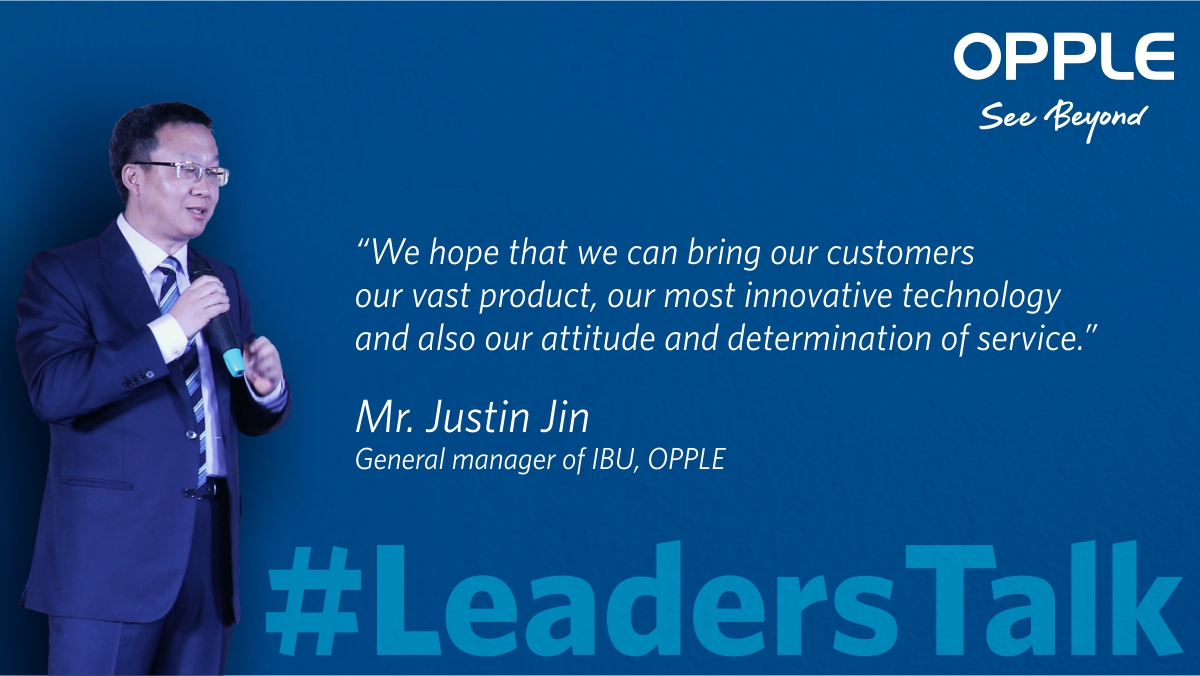 Oppleindia's tweet image. "We hope that we can bring our customers our vast products, our most innovative technology and also our attitude and determinations of service."
- Mr. Justin Jin, General Manager of IUB, OPPLE
#LeadersTalk #IndiaPlan #IndiaVision #OPPLE #OPPLEIndia