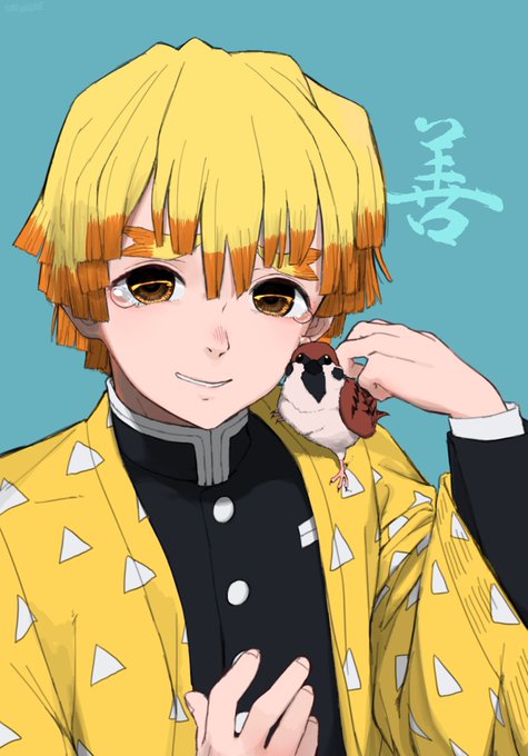たーぼえんじんさんがTwitterに投稿した我妻善逸(鬼滅の刃)のイラスト。