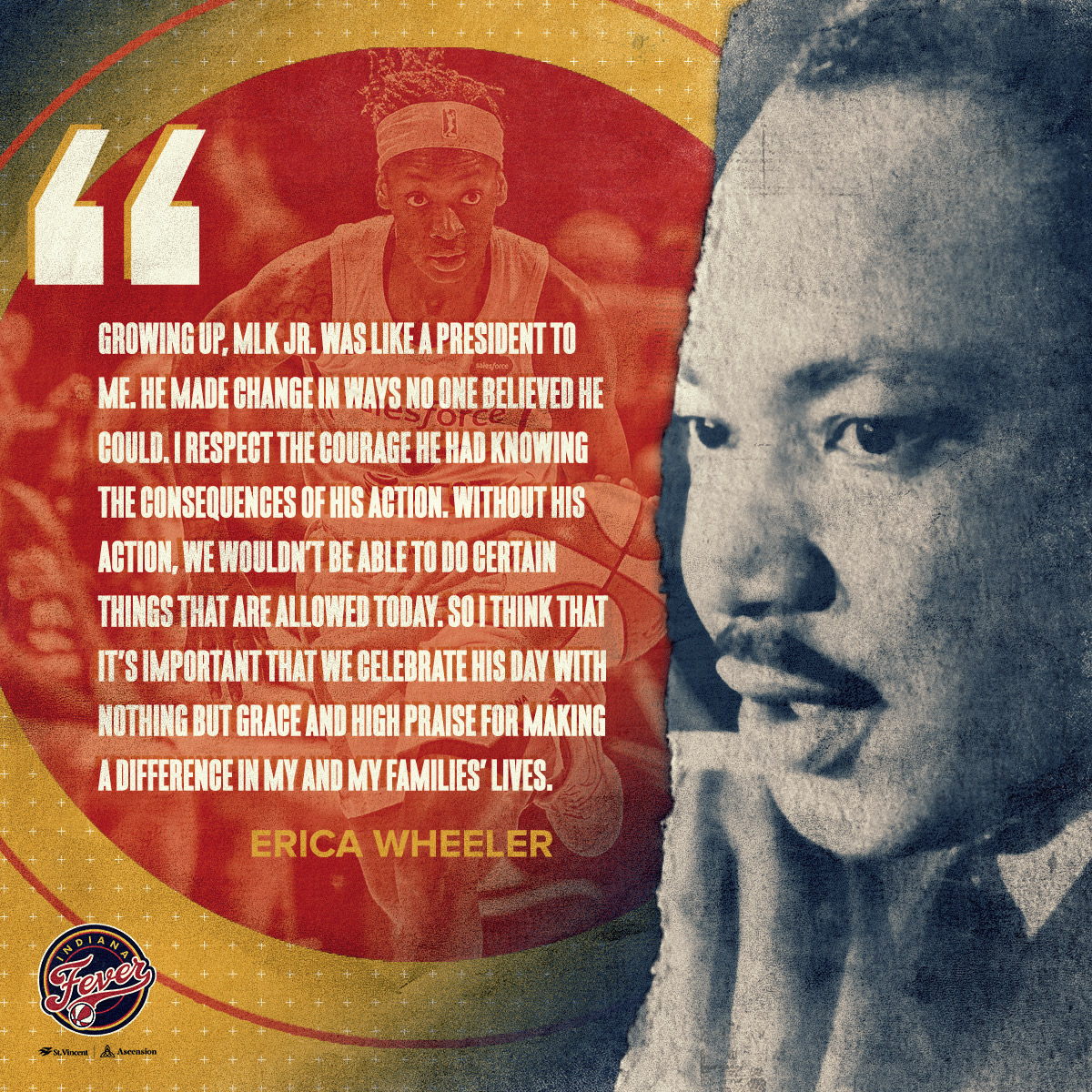 IndianaFever's tweet image. Honoring the life and legacy of Dr. Martin Luther King Jr. 🙌 #MLKDay