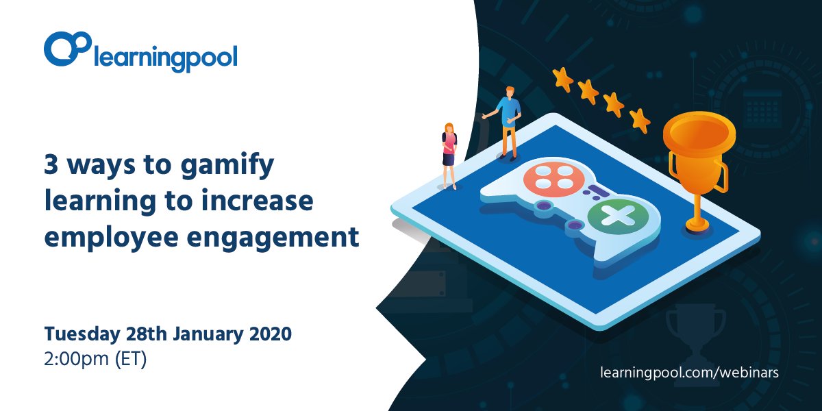 LearningPool's tweet photo. Are you looking for new ways to gamify your learning and increase employee engagement? Then watch the webinar from the CLO on 28th January that is sponsored by Learning Pool: https://t.co/6eiYcu9IYR #Gamified #Learning #HR #LnD https://t.co/WbE6UrHLTe