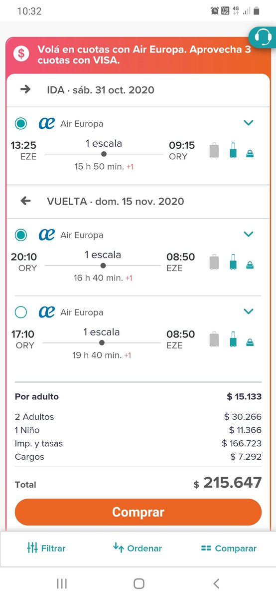Vean: $41.500 de pasaje y $166.000 de impuestos...
¿Alguien me explica?