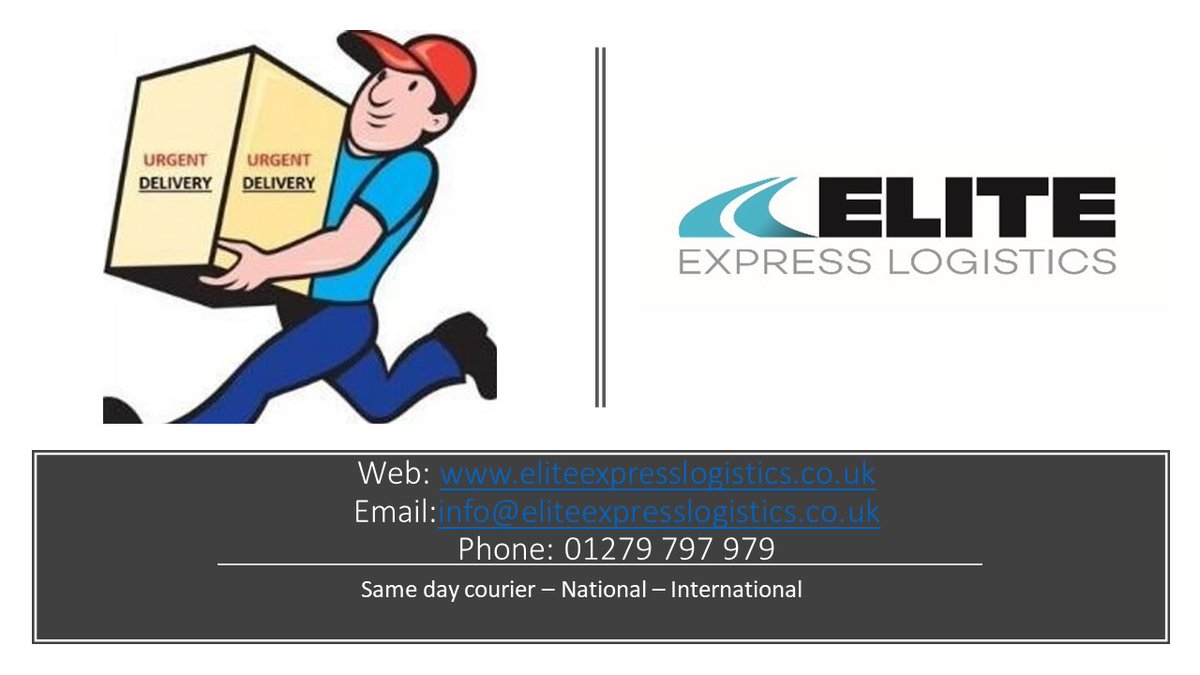 theeliteexpress's tweet photo. Need a Same Day Courier for an urgent delivery?
Call us on 01279 797 979
or
Email info@eliteexpresslogistics.co.uk
#EliteExpress #courierservice #samedaydelivery https://t.co/u9WLHFdkxr