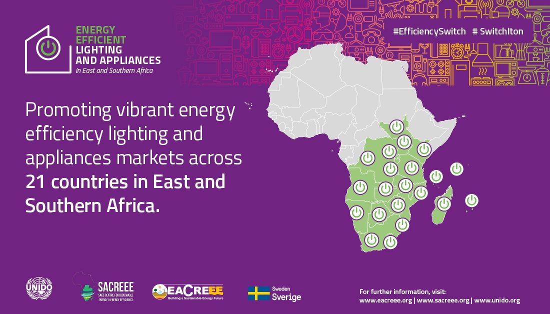chimaira3's tweet photo. Through the EELA project we’re partnering with 21 countries across East and Southern Africa to stimulate vibrant markets for high-quality energy efficient lighting and appliances. Find out more today. @UNIDO @SACREEE_SADC @EACREEE4EA @Sida #EfficiencySwitch #Switchiton https://t.co/bsZ8eu0wSG