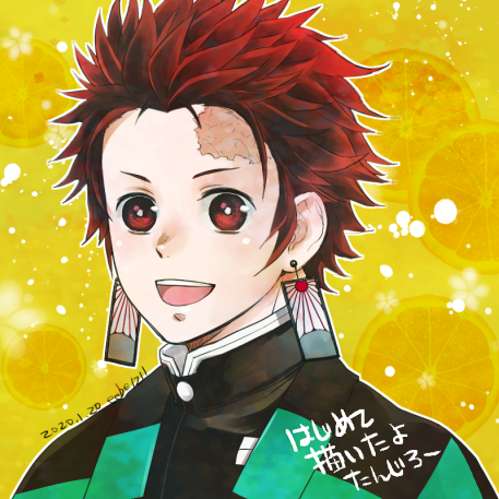 エーベさんがTwitterに投稿した竈門炭治郎(鬼滅の刃)のイラスト。