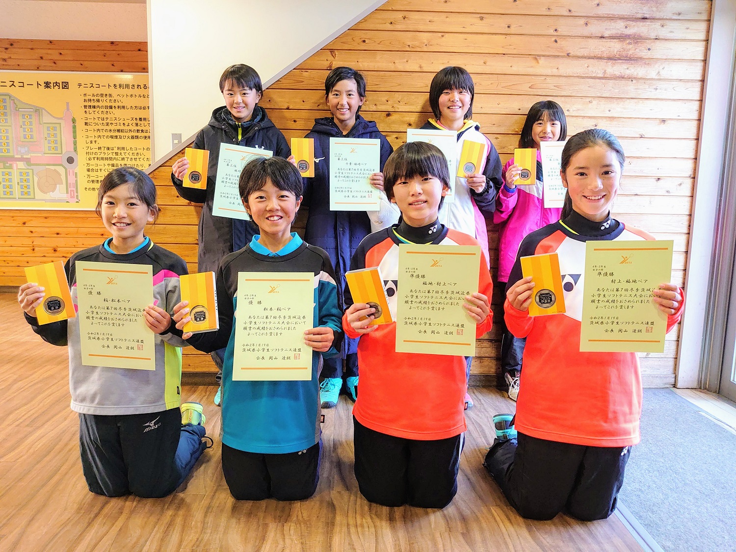 茨城県ソフトテニス連盟 Twitterissa 第７回冬季茨城近県小学生ソフトテニス大会 ４ ５年生女子 優勝 柏春花 常陸太田 茨城 松本怜奈 みらい 茨城 準優勝 村上芹 福地奈津美 伊勢崎フレンズ 群馬 第三位 千葉美空 林崎萌々子 稲城 東京 第