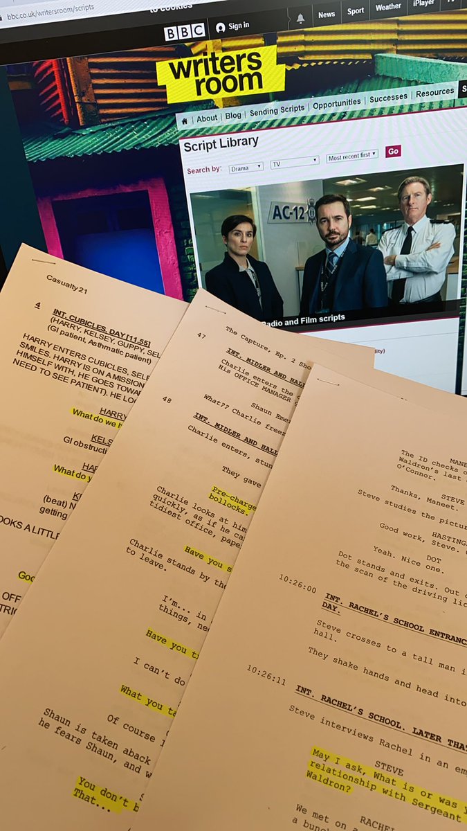 JamesBartlett01's tweet photo. Love @bbcwritersroom to allow time to practice my script reading skills at home.
This week I will be using episodes from @BBCCasualty @Line_of_duty and The Capture.
#actorpreparation #actor #preperation #uk #bbc #actortraining #lineofduty #casualty #thecapture #audition https://t.co/Rrsv8dTmic