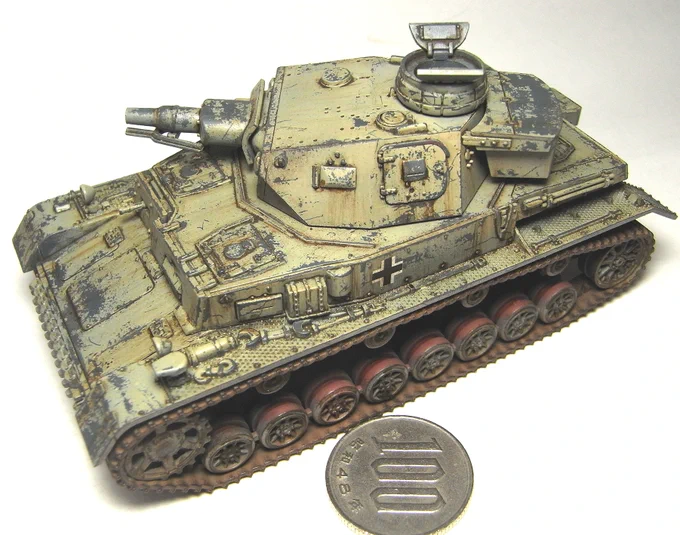 ルビコンモデルの1/56「IV号戦車E型」のつづき。スミ入れしたら超いい感じ! 
