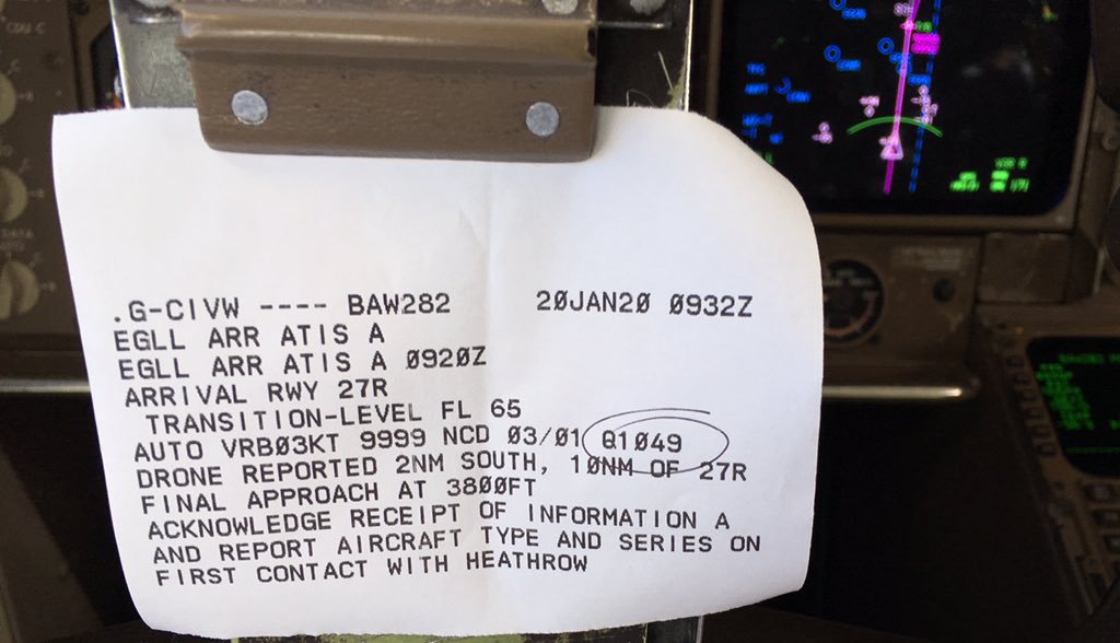 Tommylism's tweet photo. This is quite possibly an atmospheric pressure record for Heathrow: 1049 hpa (just short of 31” on your barometer)! #BA282 https://t.co/91MaDOp1yy