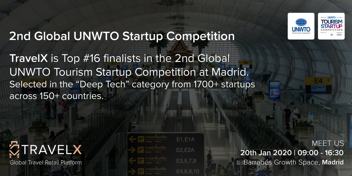We are the top #16 finalist in the 2nd global UNWTO tourism startup competition at Madrid. 🥳🥳 <a href="/UNWTO/">UN Tourism</a> <a href="/globalia/">Globalia</a> <a href="/Telefonica/">Telefónica</a> <a href="/intucostadelsol/">intu Costa del Sol</a> @amadeusESP <a href="/Wakaluahub/">wakalua, the tourism innovation hub</a> @GVAddigital <a href="/turismoportugal/">Turismo de Portugal</a>