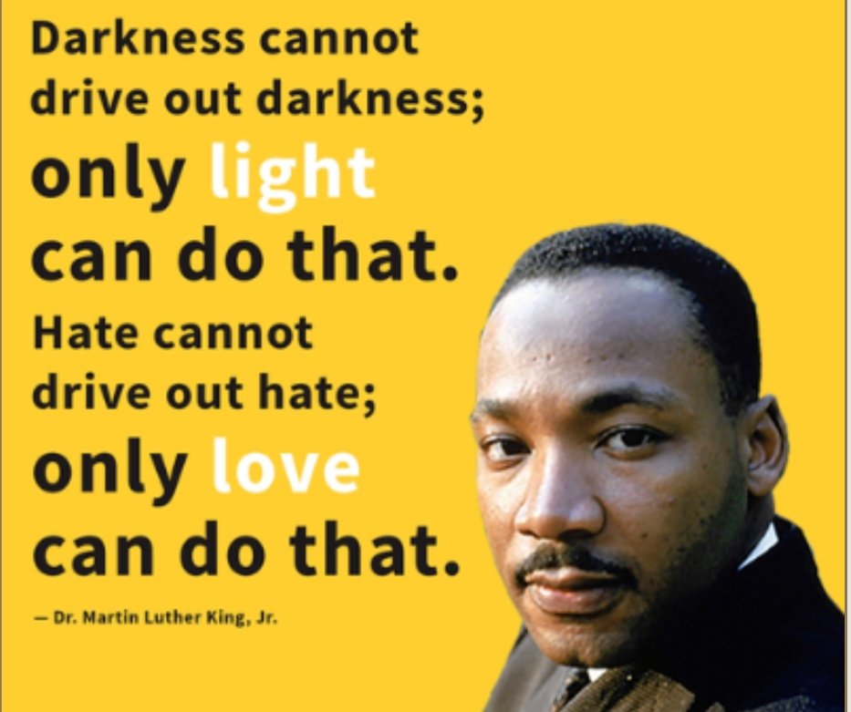 RalphEllisonOKC's tweet photo. Dr. King's 20 small words remind us that in a hate filled, devisive, dark world, love &amp; light always win.
💡❤ #loveandlight #MLKDay #mlk2020 #ralphellison #ralphellisonfoundation https://t.co/afoJFraoSK