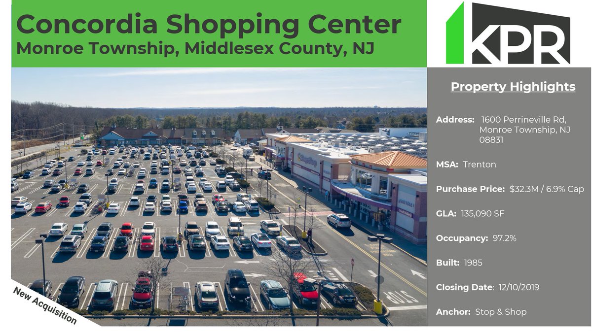 KPRCenters's tweet photo. KPR Adds to a Solid Portfolio

We partnered with DRA Advisors  to bring this @StopandShop anchored center into our growing portfolio.  
 #kprcenters #cre #retail #grocery https://t.co/sM9S9mEzhP https://t.co/EQGXAjgtsD