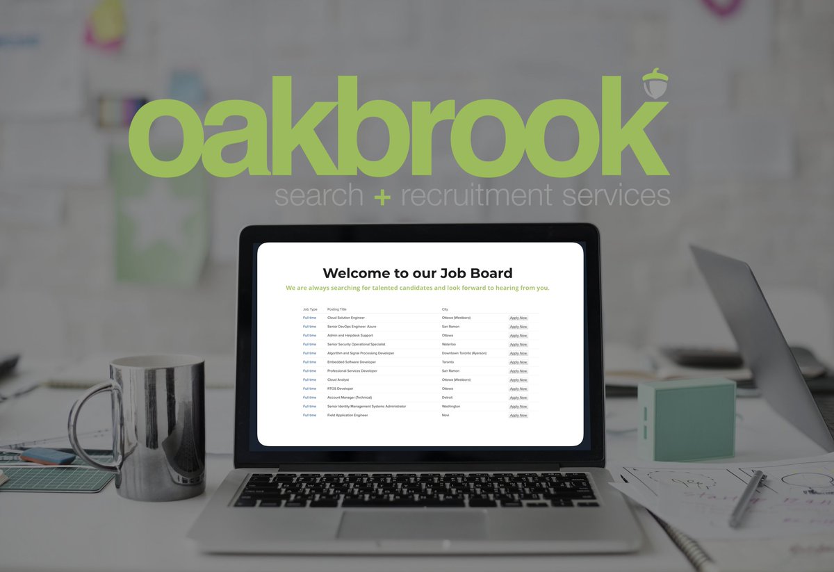 OakbrookSearch's tweet photo. Welcome to our #JobBoard. We are always searching for talented #candidates and look forward to hearing from you. https://t.co/t8hKMsXcQJ #JobSeekers #Hiring #CareerOpportunities #Careers #ContractPlacements #StaffingAgency #RecruitmentServices #jobhunting #JobPlacement #JobAlert https://t.co/tdBeTuSe2m