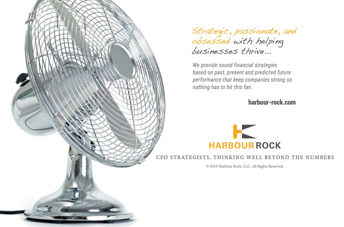 Harbour_Rock's tweet photo. At Harbour Rock, we use past and present information to predict your businesses  foreseeable future.  We use that prediction to protect you from the sh%$ hitting the fan.  Give us a call and we'll help you #ProtectTheFan #LookForward #HR_Advance https://t.co/AAeL2X1bxz