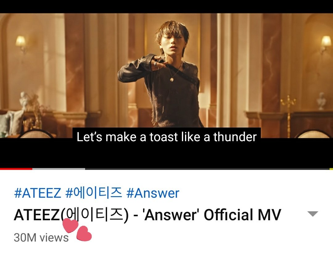 AteezColombia's tweet photo. El MV de Answer ha llegado a Los 30 Millones de Views 👏👏
Bien trabajo ATINY ‼️ Sigamos haciendo STREAM 💕✨
@ATEEZofficial
#ATEEZ #에이티즈 #Answer30Millionviews https://t.co/4KNzfavqO8