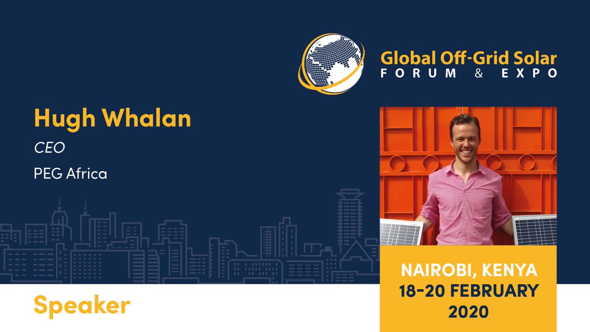 SPEAKER ANNOUNCEMENT: We’re excited to announce that <a href="/hughwhalan/">Hugh Whalan</a>, CEO of <a href="/pegafrica/">PEGAfrica</a> will be speaking at the #offgridsolarforum this February. Find out more and register to join us in Nairobi: bit.ly/2UMBYKY