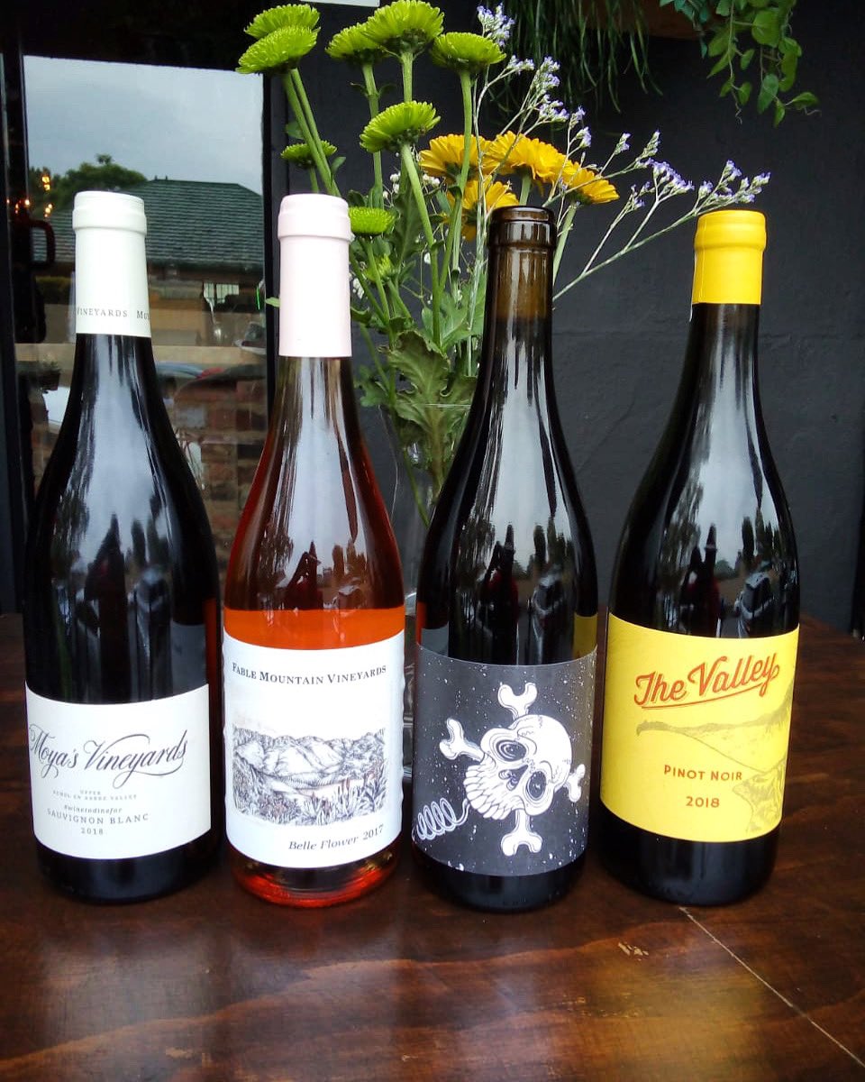 Sip your way through our cellar every #WineWednesday at Douglas + Hale where we serve you four sensational wines at R60 for a 175ml glass. 

This week we’ll be pouring:
Moya’s Vineyards - Sauvignon Blanc 
Barebones - Cinsault
The Valley - Pinot Noir
Fable Mountain - Rosè