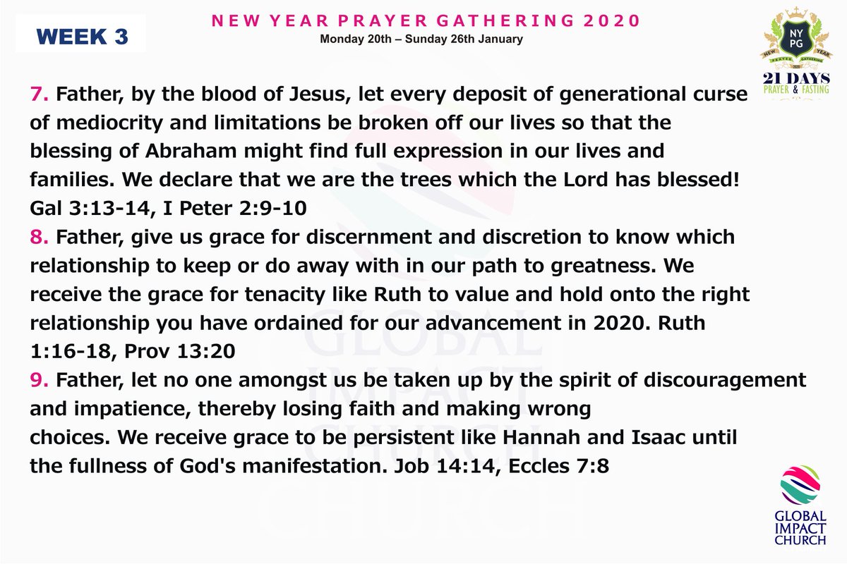 Global_ImpactNG's tweet photo. New Year Prayer Gathering 2020
- Week 3 Prayer Kit
#GlobalImpactNG
#NYPG2020
#PrayerKit
#PrayerPoints https://t.co/rH25UVOF1z
