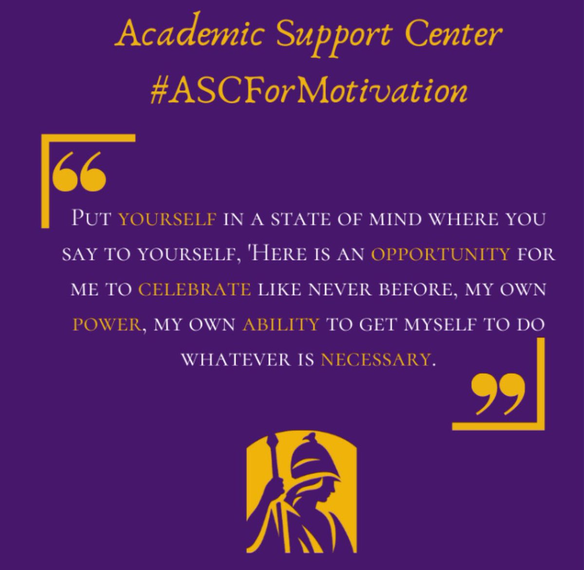 UAlbanyAdvising's tweet photo. Whenever you need some words of encouragement, don’t be afraid to #ASCForMotivation. 💜💛 #UAlbany https://t.co/lTRcOyWNGY