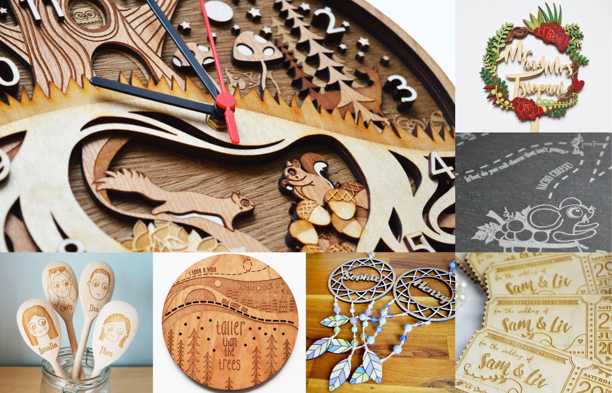 Hi everybody. Welcome to Treetop Treasures!

We are a #SmallBusiness with a passion for design. 
We make unique, #engraved &amp; #lasercut gifts that can be given from the heart.

We love making clocks, coasters, custom items &amp; much more.

Come check us out! treetoptreasures.co.uk