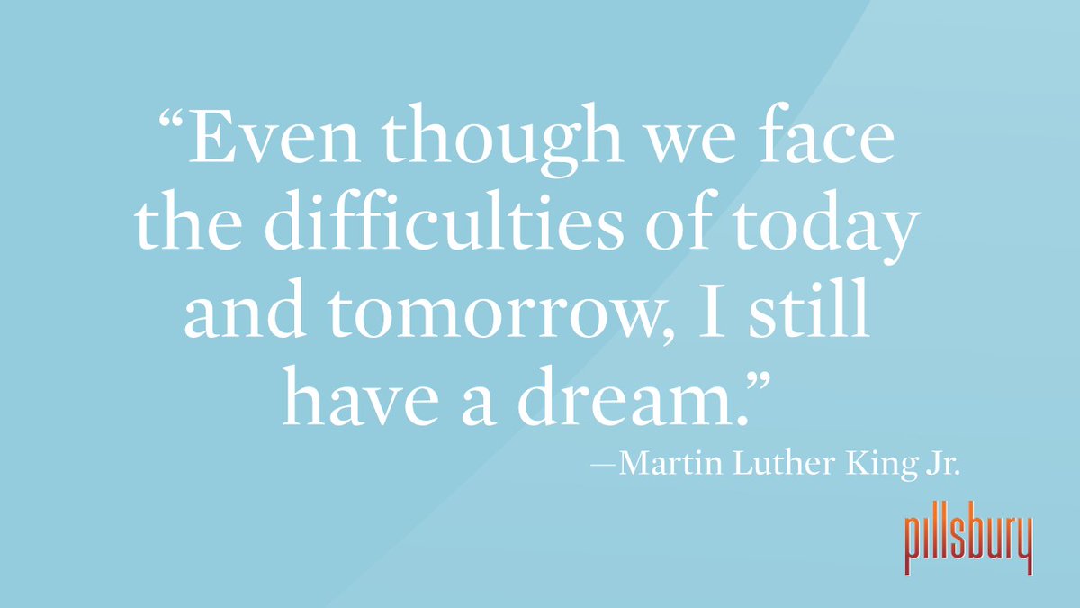 pillsburylaw's tweet image. On this day we recognize the sacrifices—both past and ongoing—of those fighting to make MLK&apos;s dream a reality. #martinlutherking #civilrights #equalityforall