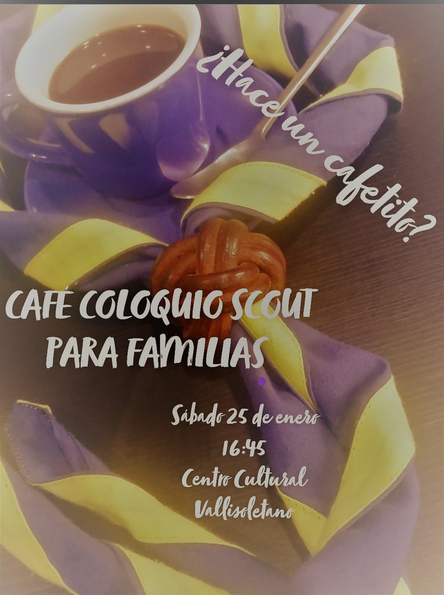 Si era mamá o papá del grupo scout Pisuerga esta publicación es para ti💙💛
Comienzan los Café con familas👏🏼 

Un espacio de intercambio, diálogo, resolver dudas, aclarar conceptos, conocer las formas de trabajo y todoooo sobre lo que necesitéis saber sobre los scouts⚜️