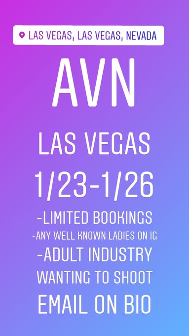 Vegas for AVN 1/23-1/26 https://t.co/1CfdIbGMOP