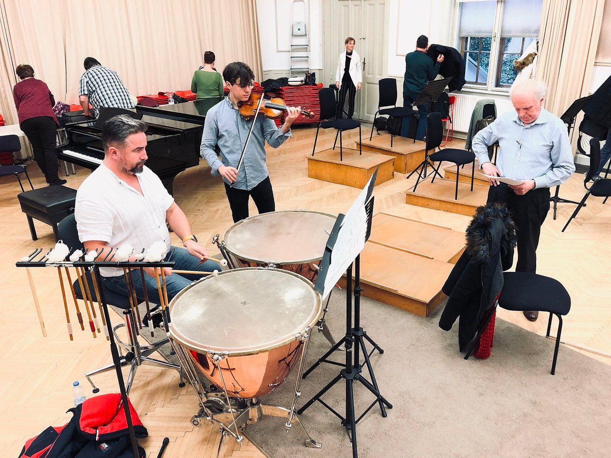 BudFestivalOrch's tweet photo. What a fantastic weekend spent performing with award winning violinist @benbeilman, seen here during rehearsals with guest conductor Marek Janowski who is considered to be one of the great masters of the music of the German tradition.

#BudapestFestivalOrchestra #DiscoverMusic https://t.co/OPtpWj2ciH