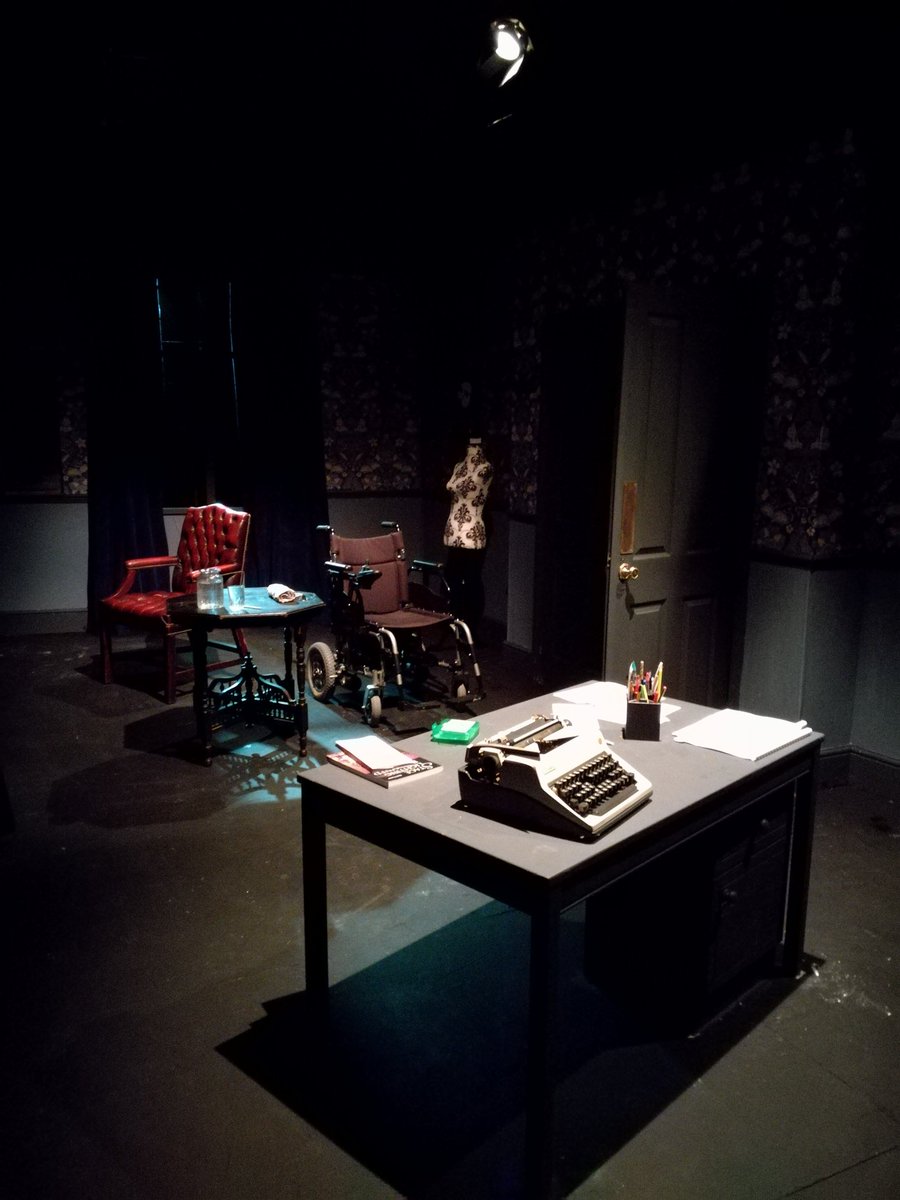 DLittleTheatre's tweet photo. The stage is set.... eek!!! #DeadCertain #openingnight #amdram #Supportyourlocaltheatre #behindthecurtain https://t.co/MWP71IwIEX