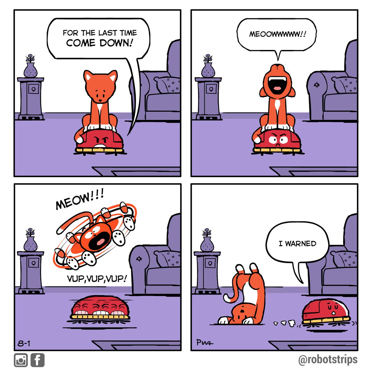 robotstrips's tweet photo. Come Down! #Robots #Robotics #comicstrip #comics #comic #cats #pets https://t.co/9RnknoSMjK