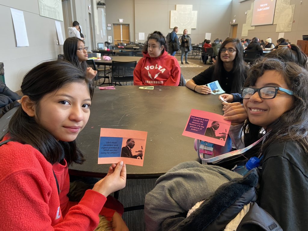 gabdal2's tweet photo. Volta’s student voice committee partnered with SVC high school students to learn how to collect data on certain issues they want to address in the school, discussed actions plans, and learned about youth power...all on a day off! Now this is dedication! @VoltaSchool @CPSCivicLife https://t.co/JScFmWHXUP