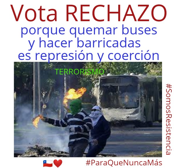 rrojascarreno's tweet photo. @GdcEspinoza La Familia Trabajadora Chilena dice #BastaYa de destrucción de la fuente de trabajo, #SomosResistencia a la destrucción de nuestros proyectos de Familia y Votaremos RECHAZO #ParaQueNuncaMás grupos ideologizados en el odio jueguen con el pan que llevamos a nuestras mesas. https://t.co/UonkjqjkHQ