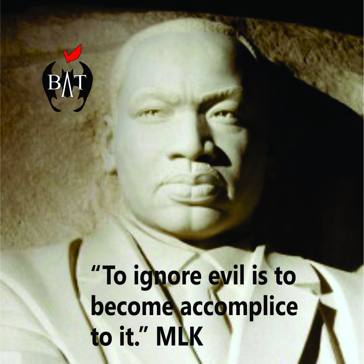 #MLKDay 
#TBATs 
Don't be an accomplice to evil.