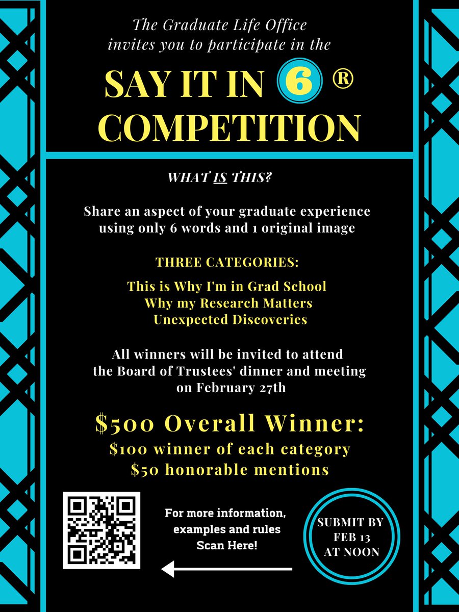 To all of our brilliant grad students. Time to be creative and original. Ready, start, go! (oh, and there might be $500 in it for you, too).