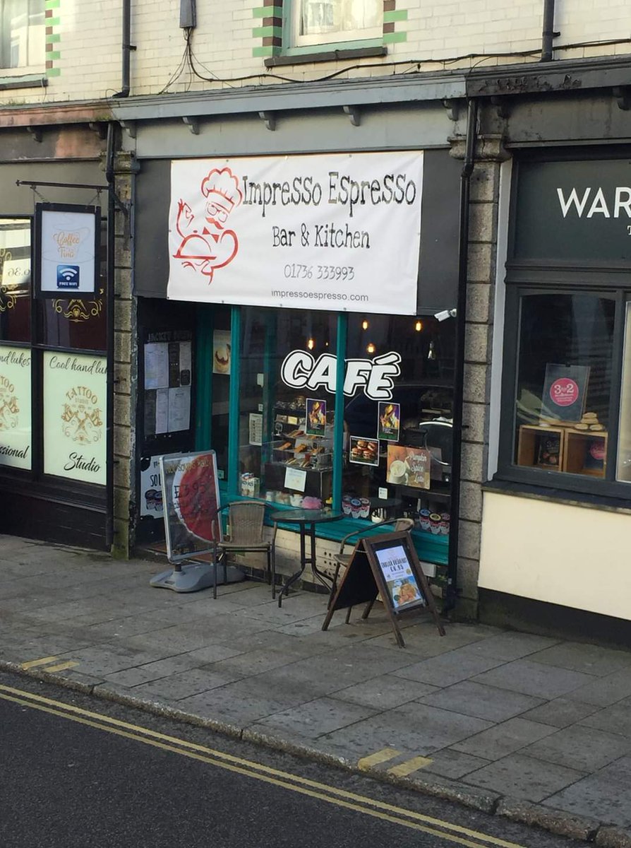 Just had a lovely English breakfast at Impresso Espresso on Market Jew Street.
Great value, lovely welcome, great coffee and cakes and dog friendly too.

#IslesofScillyParking #Scillies