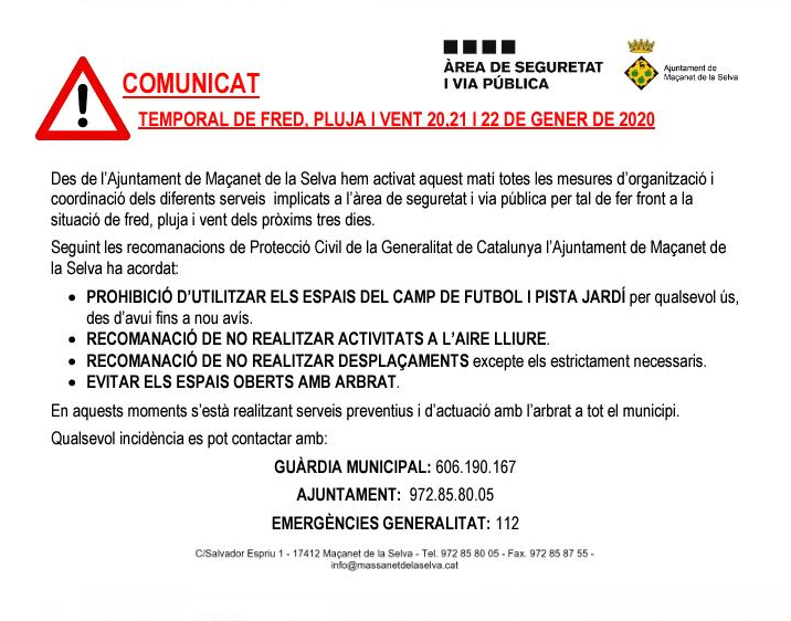 ajMassanet's tweet photo. ℹ️ Comunicat important 📣 https://t.co/sfYrIvQ5id
