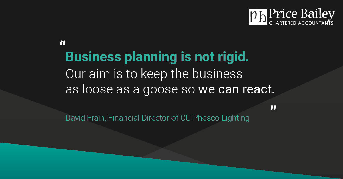 Price_Bailey's tweet photo. Business planning should be fluid suggests David Frain, Financial Director of CU Phosco Lighting #Planning #Business #PBminds https://t.co/tDc4nQIEjx https://t.co/aCa5j6C6eT
