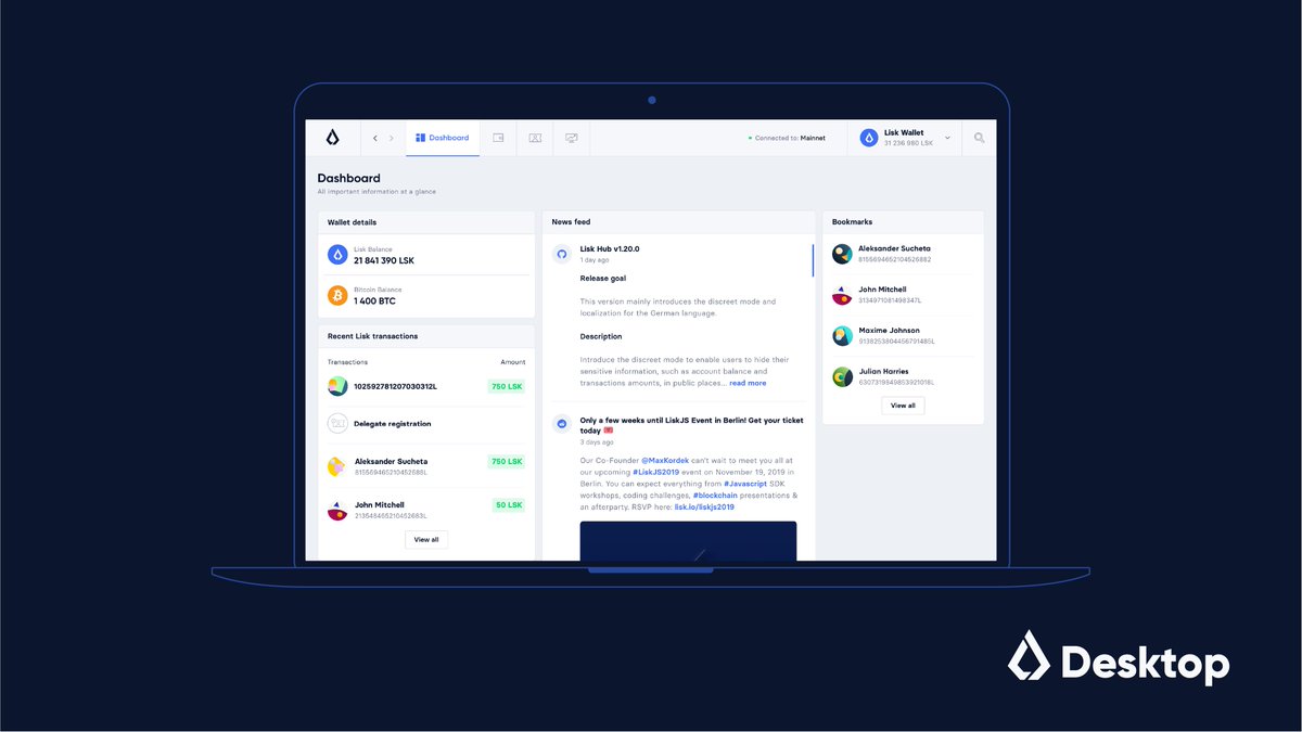 Lisk's tweet photo. We have just released #Lisk 1.24.0 for desktop which introduces graphical monitoring statistics for blocks and delegates, as well as a dark mode. 🌑

Check it out! https://t.co/52kUgp59Pn https://t.co/V5RUYg5fjU